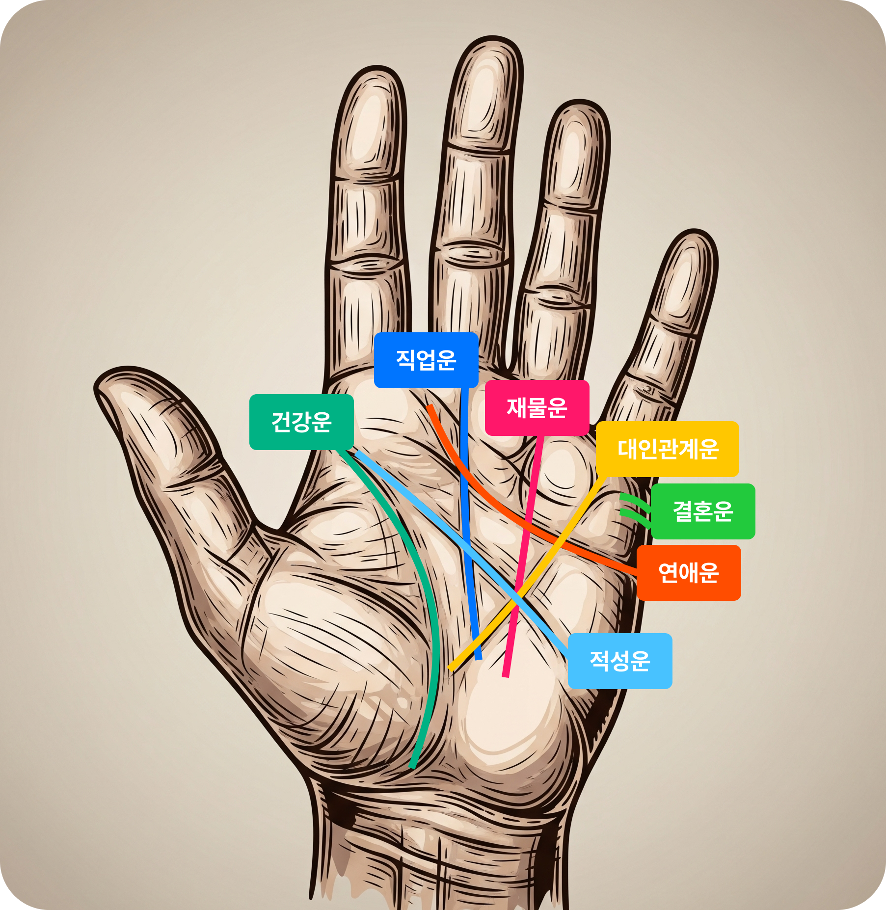 손금 라인 가이드 이미지
